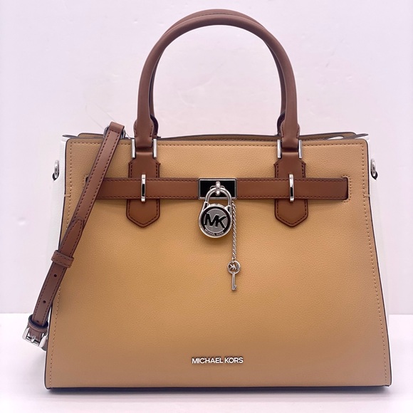 Michael Kors Hamilton Medium Color-Block Leather Satchel - Picture 1 of 11